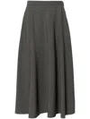 Valentino Midi Skirt In Active Gabardine In Grey