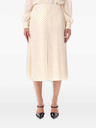 Valentino Midi Star-print Vlogo Skirt In Multi