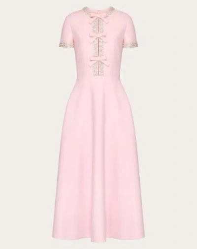 Valentino Midikleid Aus Crepe Couture Mit Stickerei Frau Comfit 50 In Comfit Strass