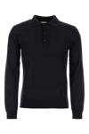 Valentino Midnight Blue Cashmere Blend Polo Shirt In Navy