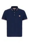 Valentino Garavani Blue Polo Shirt With Classic Collar And Logo Patch On The Front In Cotton Man In Blue