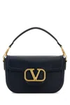 Valentino Midnight Blue Leather Alltime Shoulder Bag In Blue