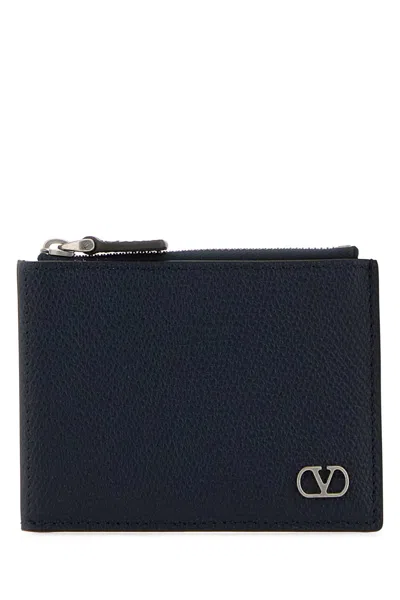 Valentino Garavani Midnight Blue Leather Coin Purse