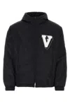 Valentino Navy Blue Nylon Jacket In Navy