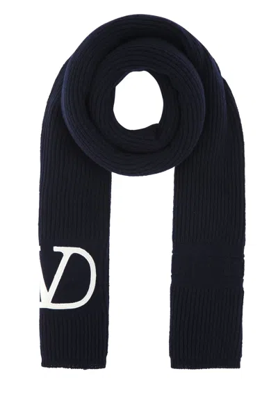 VALENTINO MIDNIGHT BLUE WOOL SCARF