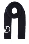 Valentino Garavani Women Midnight Blue Wool Scarf In Navy Blue