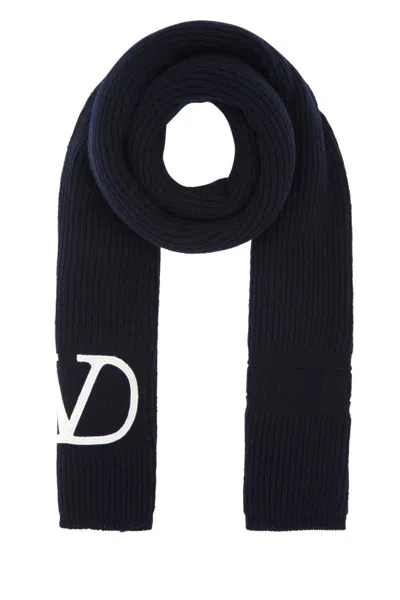 VALENTINO MIDNIGHT BLUE WOOL SCARF