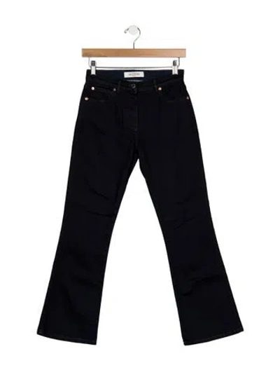 Pre-owned Valentino Mid-rise Flared Jeans In Blue