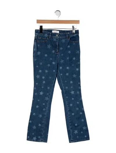 Pre-owned Valentino Mid-rise Flared Jeans In Blue