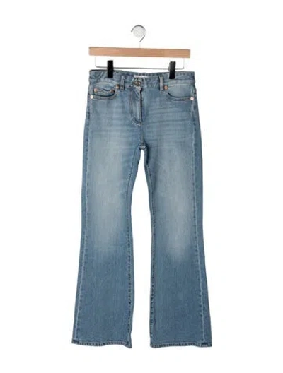 Pre-owned Valentino Mid-rise Flared Jeans In Blue
