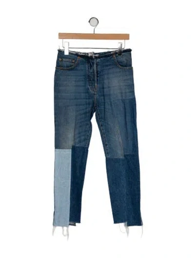 Pre-owned Valentino Mid-rise Skinny Leg Jeans In Blue
