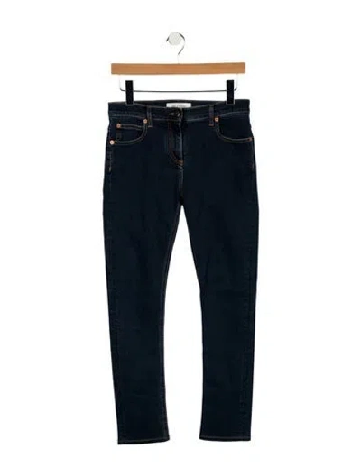 Pre-owned Valentino Mid-rise Skinny Leg Jeans In Blue