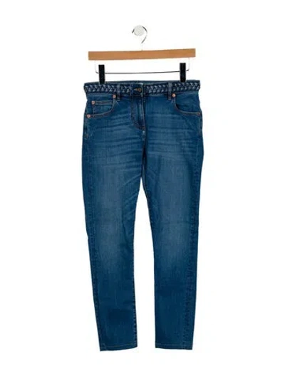 Pre-owned Valentino Mid-rise Skinny Leg Jeans W/ Tags In Blue