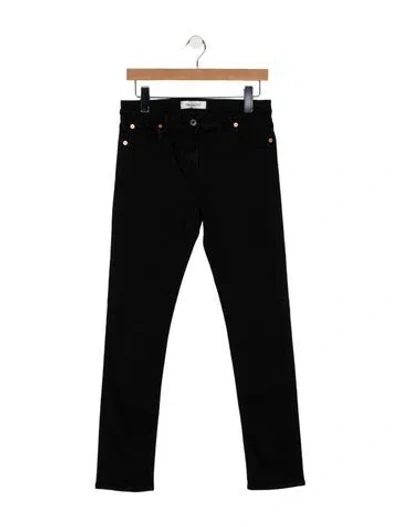 Pre-owned Valentino Mid-rise Straight Leg Jeans In Black