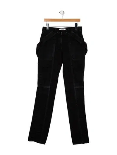 Pre-owned Valentino Mid-rise Straight Leg Jeans In Black