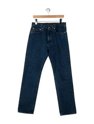 Pre-owned Valentino Mid-rise Straight Leg Jeans In Black
