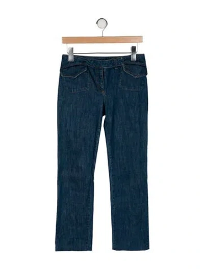 Pre-owned Valentino Mid-rise Straight Leg Jeans In Blue