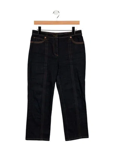 Pre-owned Valentino Mid-rise Straight Leg Jeans In Blue