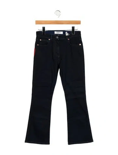 Pre-owned Valentino Mid-rise Straight Leg Jeans In Blue
