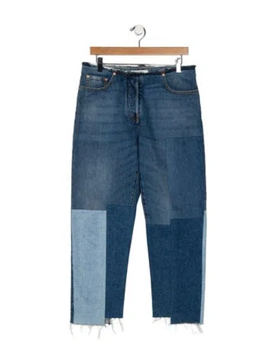 Pre-owned Valentino Mid-rise Straight Leg Jeans In Blue