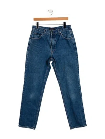 Pre-owned Valentino Mid-rise Straight Leg Jeans In Blue