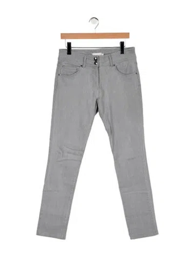 Pre-owned Valentino Mid-rise Straight Leg Jeans In Grey