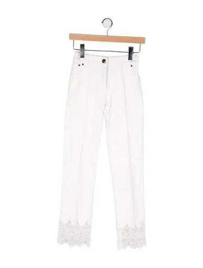 Pre-owned Valentino Mid-rise Straight Leg Jeans In Neutral