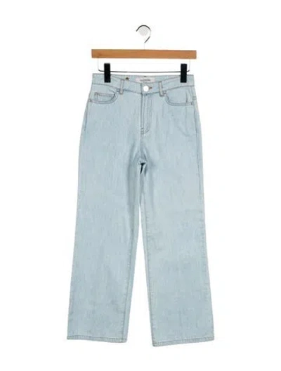 Pre-owned Valentino Mid-rise Wide Leg Jeans In Blue