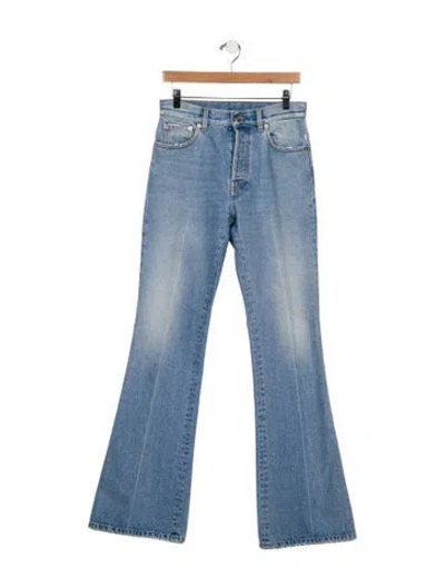 Pre-owned Valentino Mid-rise Wide Leg Jeans In Blue