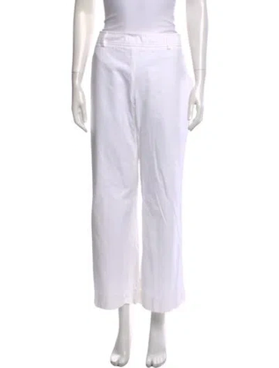 Pre-owned Valentino Mid-rise Wide Leg Jeans In White