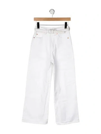 Pre-owned Valentino Mid-rise Wide Leg Jeans In White