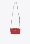 Valentino Garavani Alltime Leather Shoulder Bag With Vlogo Signature Detail In Red