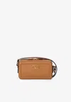 Valentino Mini Alltime Leather Crossbody Bag In Almond