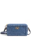 Valentino Alltime Mini Denim Camera Crossbody Bag In Blue