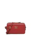 Valentino Garavani Alltime Leather Shoulder Bag With Vlogo Signature Detail In Red
