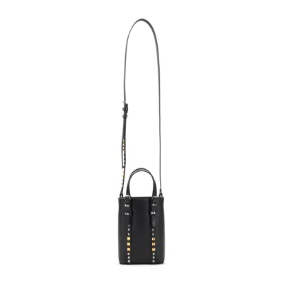 Valentino Garavani Rockstud Leather Mini Bag In Black