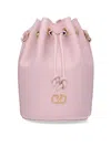 Valentino Bucket Bag With Gold-tone Hardware And Textured Finish In Nude