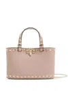 Valentino Womens Rockstud Mini Leather Top-handle Bag Poudre