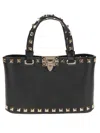Valentino Rockstud Mini Tote Bag With Chain Strap In Black
