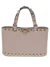 Valentino Garavani Mini Rockstud Shopping Bag In Neutral