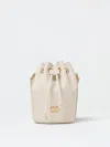 Valentino Vlogo Bucket Bag Contrast Trim In Beige