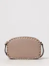 Valentino Chain Strap Studded Pebbled Texture Cross-body Bag In Brown