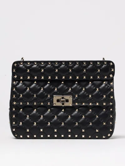 Valentino Garavani Medium Rockstud Spike Top-handle Bag In Black