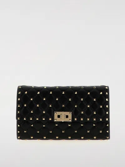 Valentino Garavani Rockstud Spike Nappa Leather Crossbody Clutch Bag Woman Black Uni