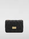 Valentino Borsa A Spalla Trapuntata Nera Con Catena Dorata In Black