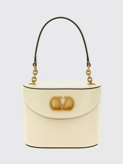 Valentino Garavani Ivory Leather Vlogo Signature Bucket Bag In Neutral