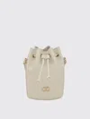 Valentino Mini Vlogo Drawstring Bucket Bag In Ivory