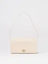 Valentino Mini Vlogo Signature Shoulder Bag In Grained Leather In Yellow Cream