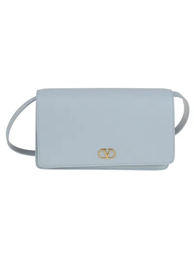 Valentino Garavani Mini Bag Vlogo Signature In Blu Porcellana