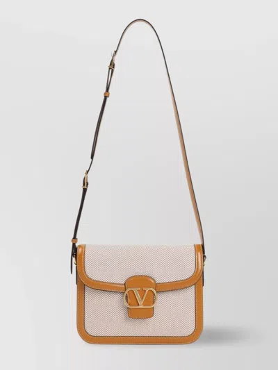 Valentino Garavani Mini Bag With Adjustable Strap And Contrast Trim In Brown